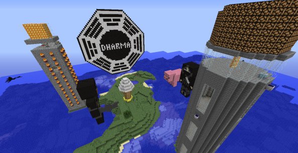 Here is our world now. We have a total of 7 creations...with one in-progress and awesome creation. 